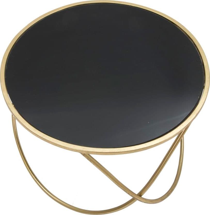 Tavolinetto ring struttura in ferro color oro e vetro per interni in Console e tavoli da divano Decor Space - Altamura, commercioVirtuoso.it