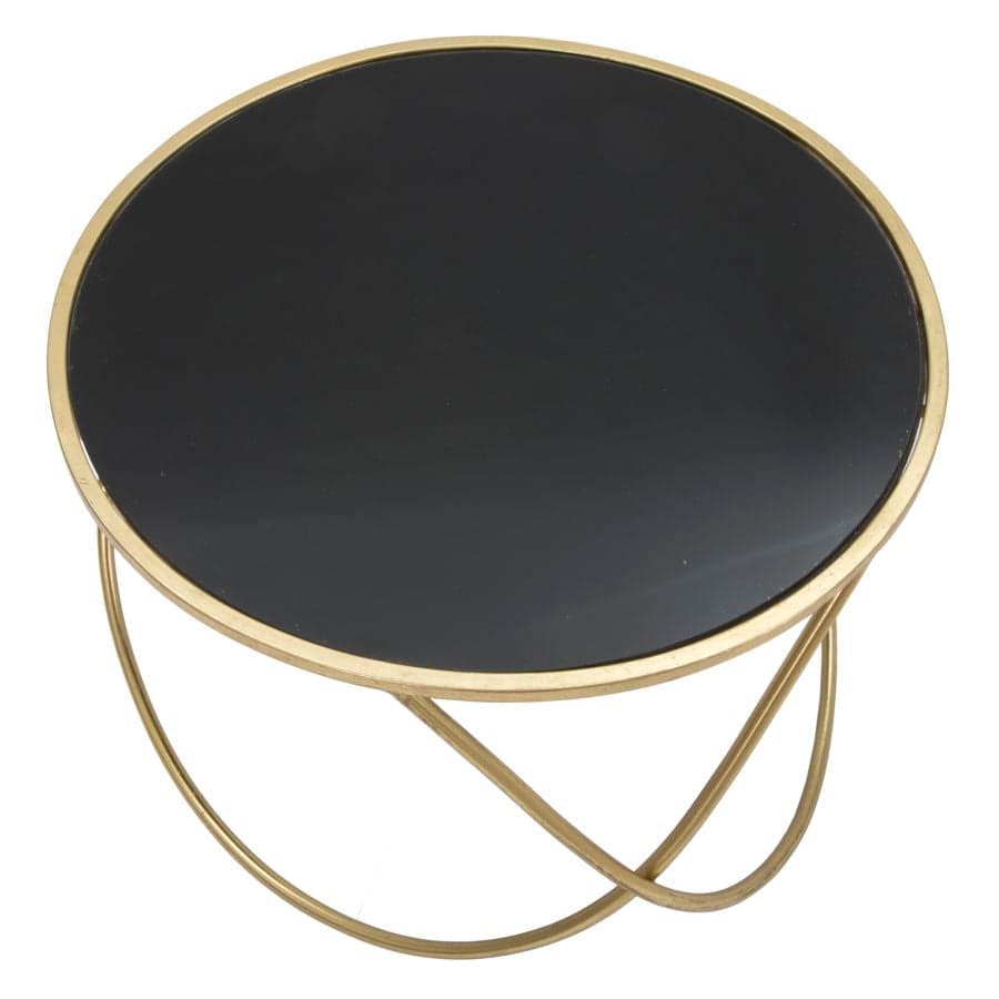Tavolinetto ring struttura in ferro color oro e vetro per interni in Console e tavoli da divano Decor Space - Altamura, commercioVirtuoso.it