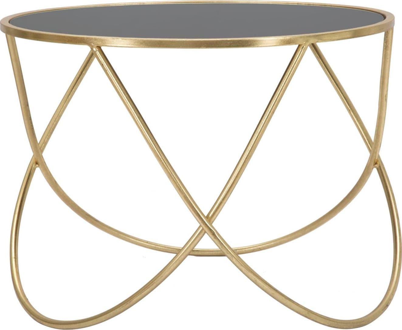 Tavolinetto ring struttura in ferro color oro e vetro per interni in Console e tavoli da divano Decor Space - Altamura, commercioVirtuoso.it