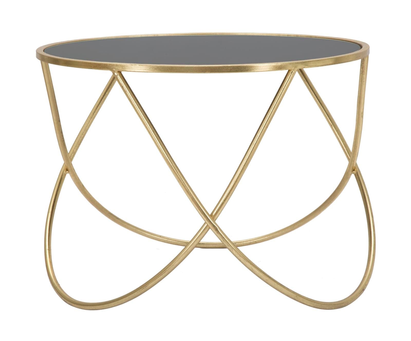 Tavolinetto ring struttura in ferro color oro e vetro per interni in Console e tavoli da divano Decor Space - Altamura, commercioVirtuoso.it