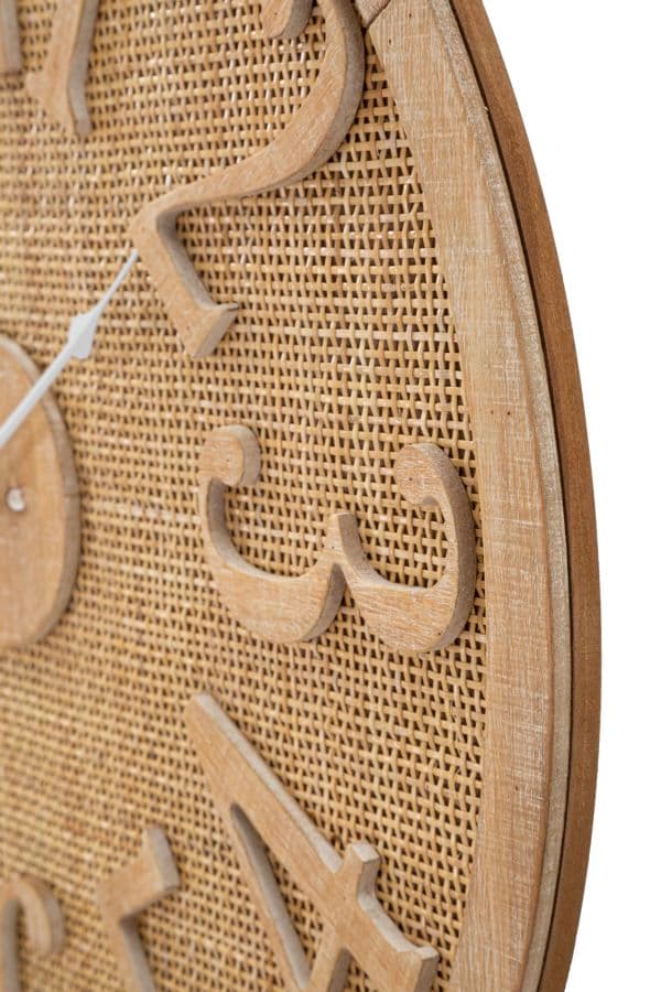 Orologio da parete in rattan e legno MDF per salotto e cucina in Orologi da parete Decor Space - Altamura, commercioVirtuoso.it