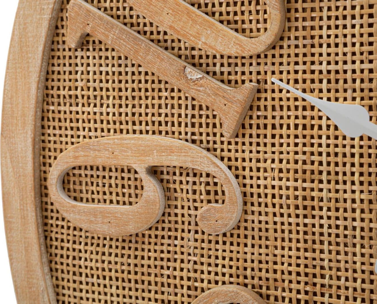 Orologio da parete in rattan e legno MDF per salotto e cucina in Orologi da parete Decor Space - Altamura, commercioVirtuoso.it