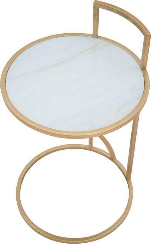 Tavolinetto sofy struttura in metallo color oro ripiano in vetro per interni in Console e tavoli da divano Decor Space - Altamura, commercioVirtuoso.it