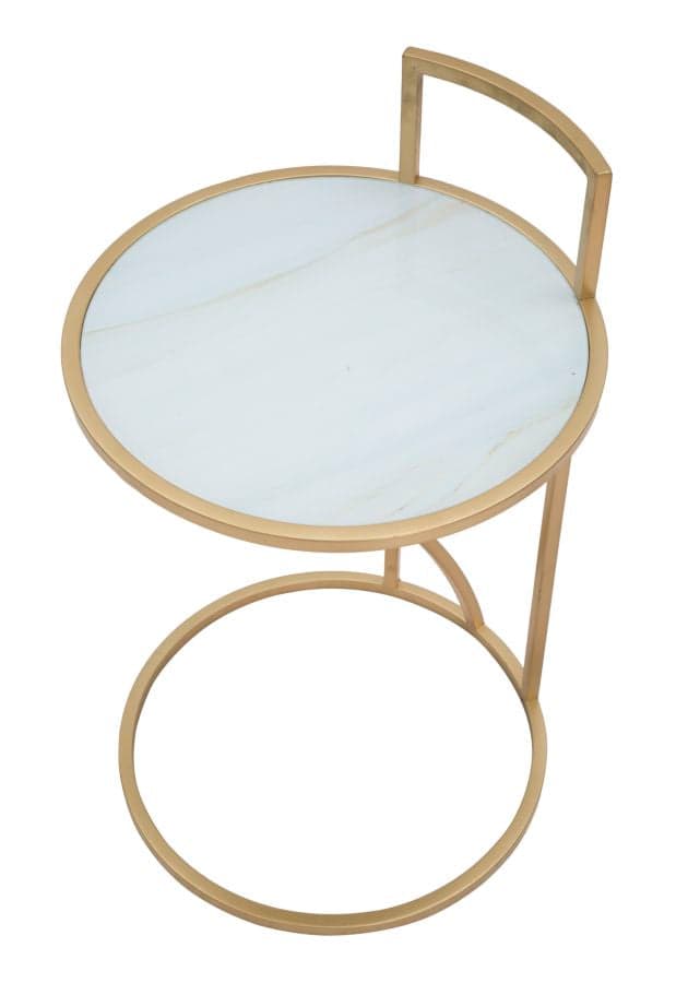 Tavolinetto sofy struttura in metallo color oro ripiano in vetro per interni in Console e tavoli da divano Decor Space - Altamura, commercioVirtuoso.it