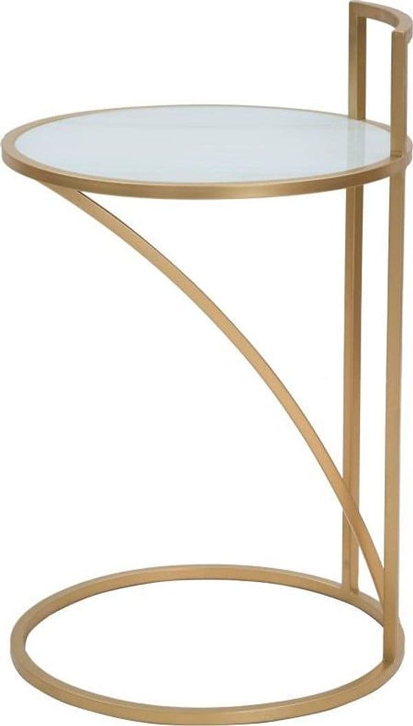 Tavolinetto sofy struttura in metallo color oro ripiano in vetro per interni in Console e tavoli da divano Decor Space - Altamura, commercioVirtuoso.it