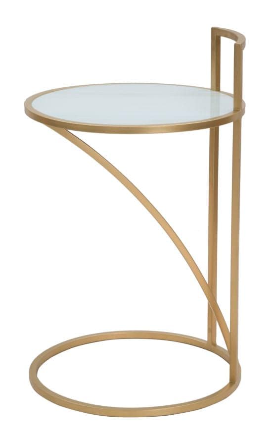 Tavolinetto sofy struttura in metallo color oro ripiano in vetro per interni in Console e tavoli da divano Decor Space - Altamura, commercioVirtuoso.it