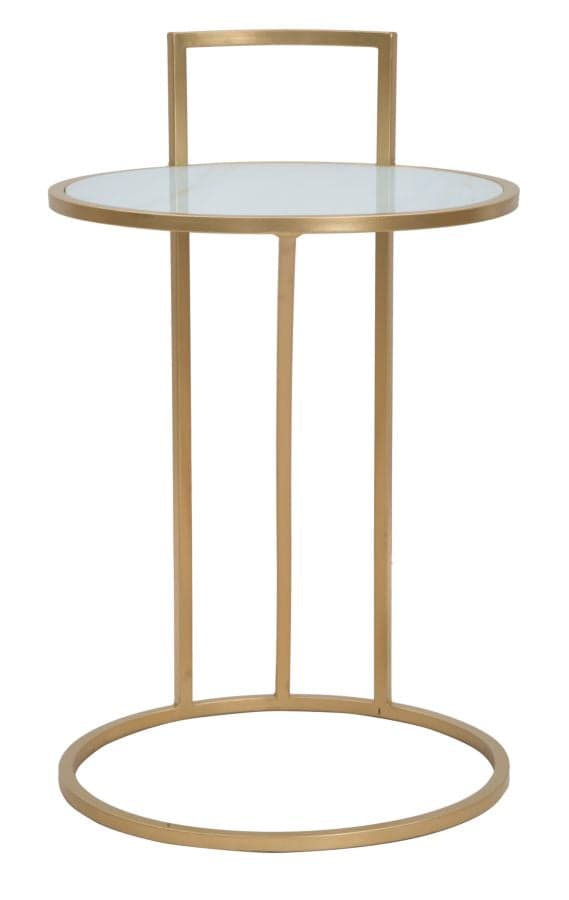 Tavolinetto sofy struttura in metallo color oro ripiano in vetro per interni in Console e tavoli da divano Decor Space - Altamura, commercioVirtuoso.it