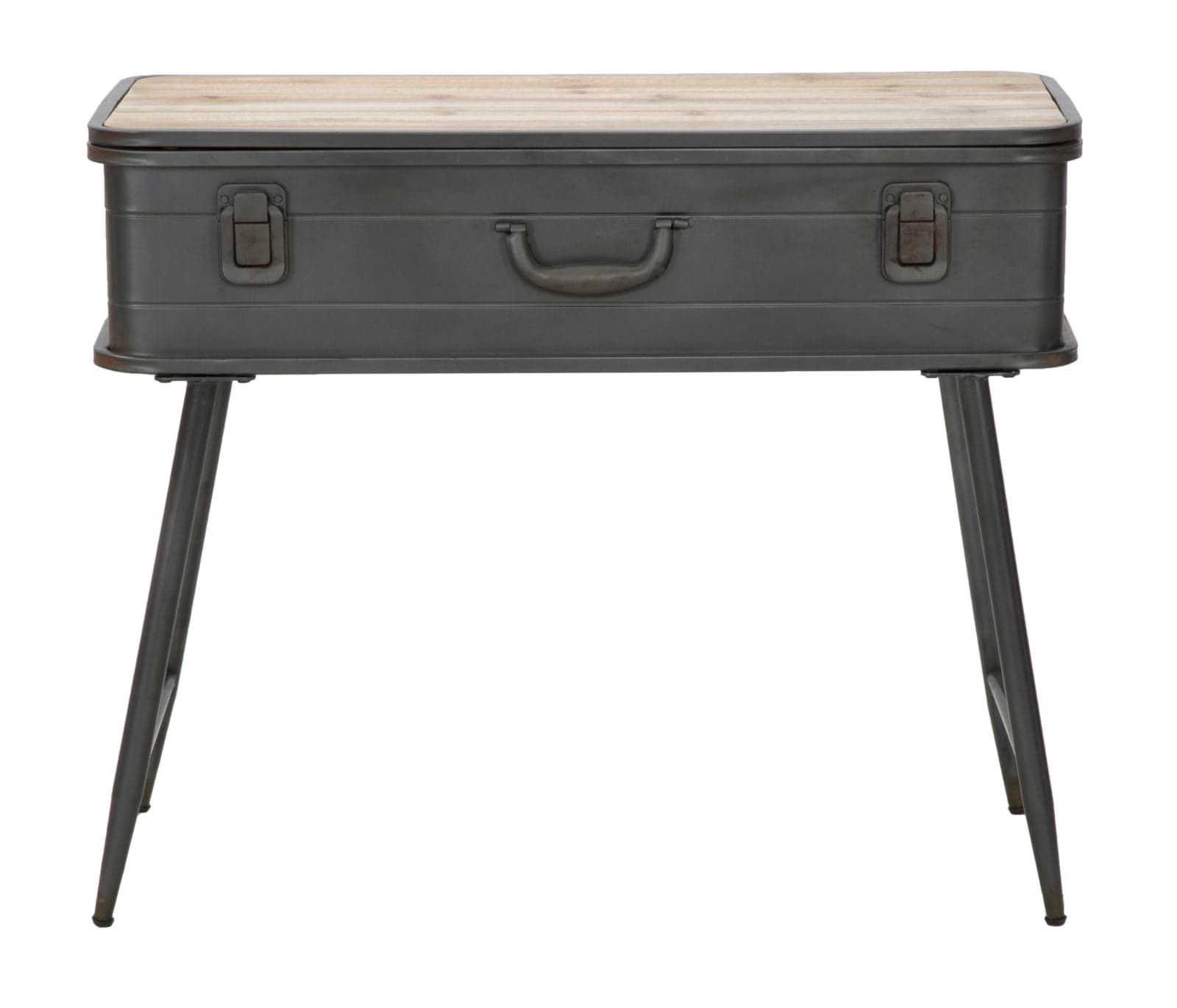 Panca in ferro e legno con contenitore color grigio per interni in Panche contenitore Decor Space - Altamura, commercioVirtuoso.it