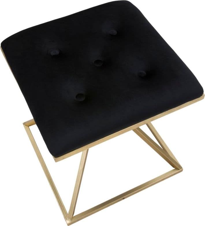 Sgabello "Piramid" quadrato in poliestere struttura in ferro color oro per interni in Sgabelli Decor Space - Altamura, commercioVirtuoso.it