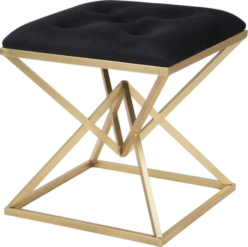 Sgabello "Piramid" quadrato in poliestere struttura in ferro color oro per interni in Sgabelli Decor Space - Altamura, commercioVirtuoso.it