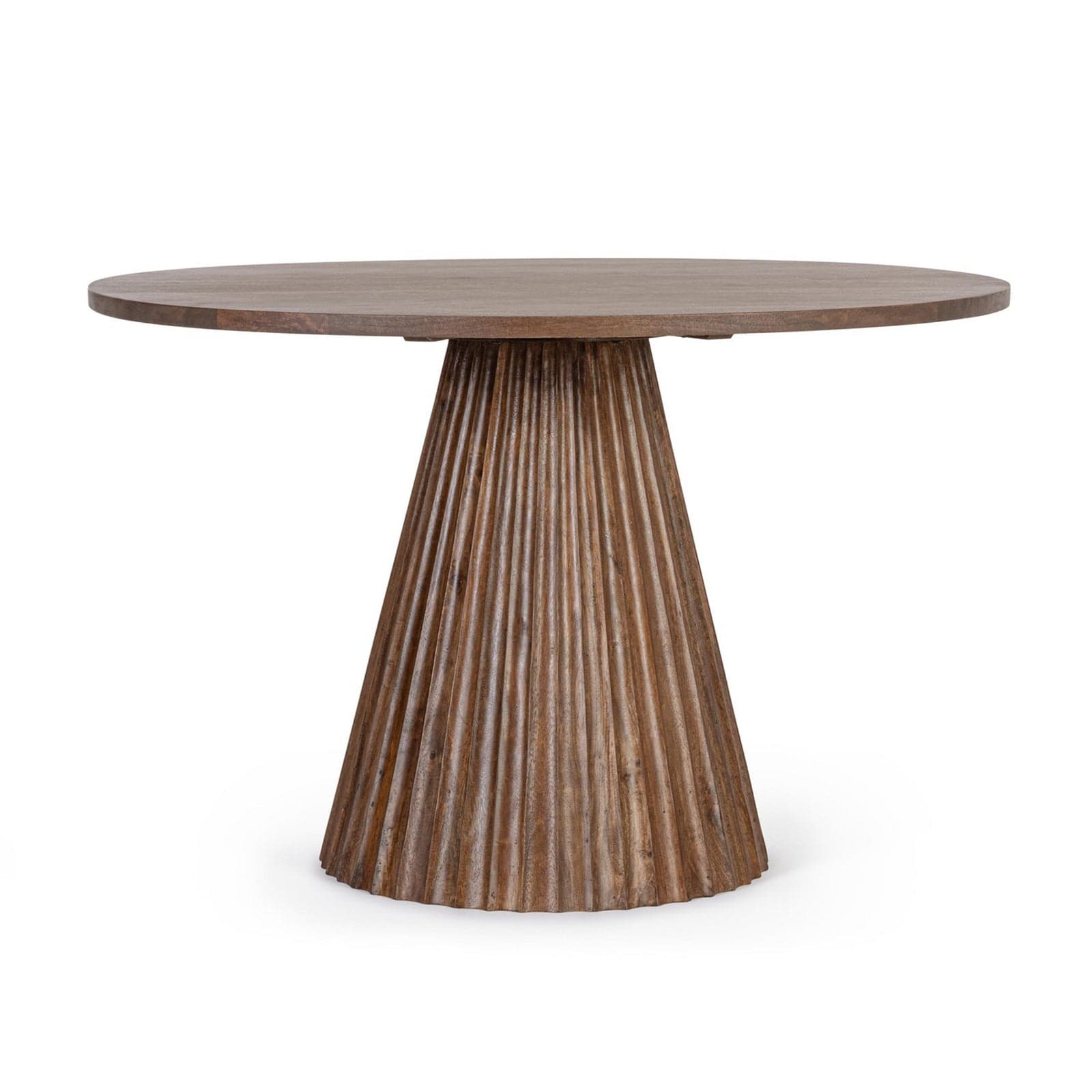 Tavolo "Orissa" con struttura in legno di mango, supporto in acciaio, Ø120 - 76 cm in Tavoli da sala da pranzo Decor Space - Altamura, commercioVirtuoso.it