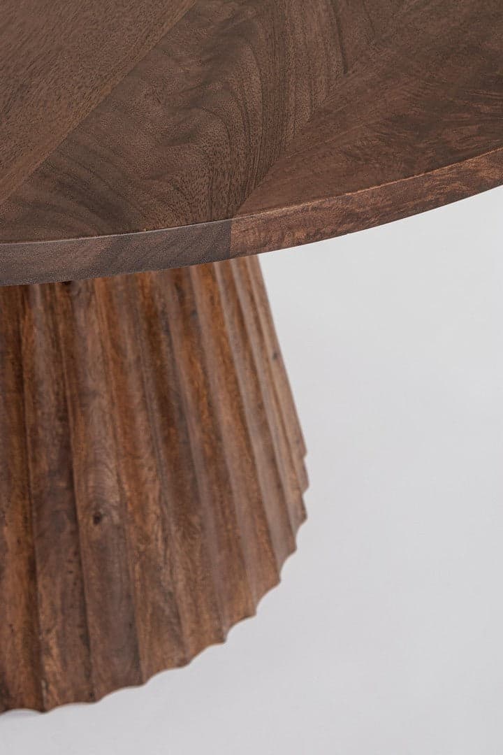 Tavolo "Orissa" con struttura in legno di mango, supporto in acciaio, Ø120 - 76 cm in Tavoli da sala da pranzo Decor Space - Altamura, commercioVirtuoso.it
