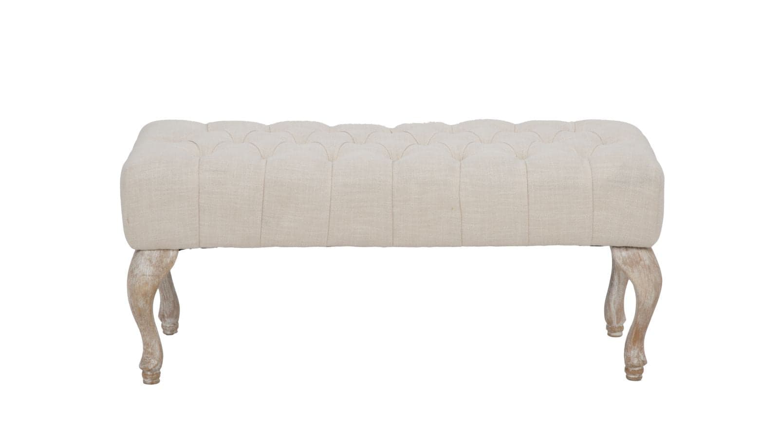 Panca "Provenza" in tessuto gambe in legno MDF per camera da letto in Panche contenitore Decor Space - Altamura, commercioVirtuoso.it