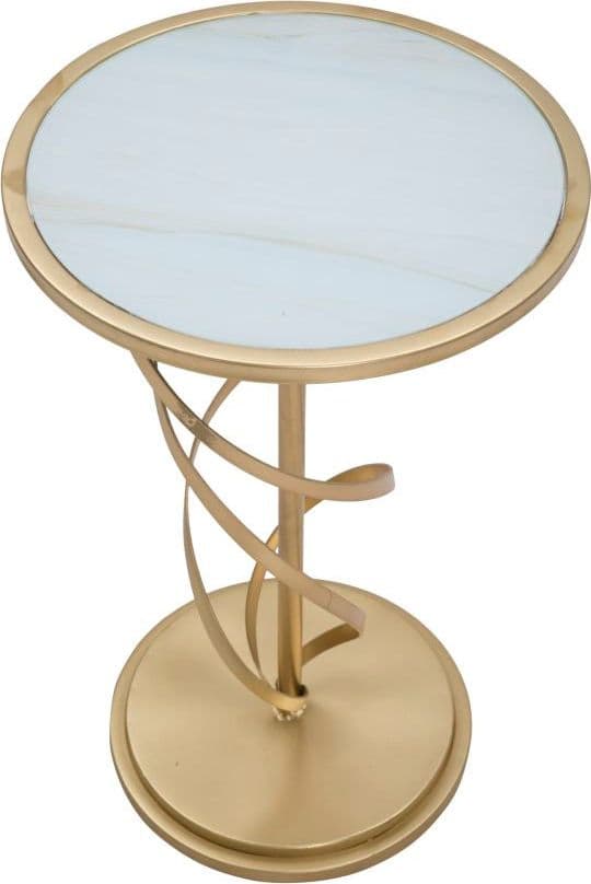 Tavolinetto tondo spiral in metallo color oro ripiano in vetro per interni in Console e tavoli da divano Decor Space - Altamura, commercioVirtuoso.it