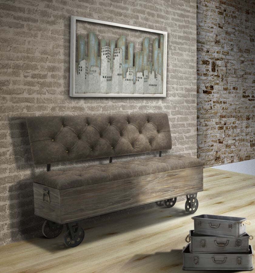 Panca-in-tessuto-con-contenitore-in-legno-color-marrone-per-interni
