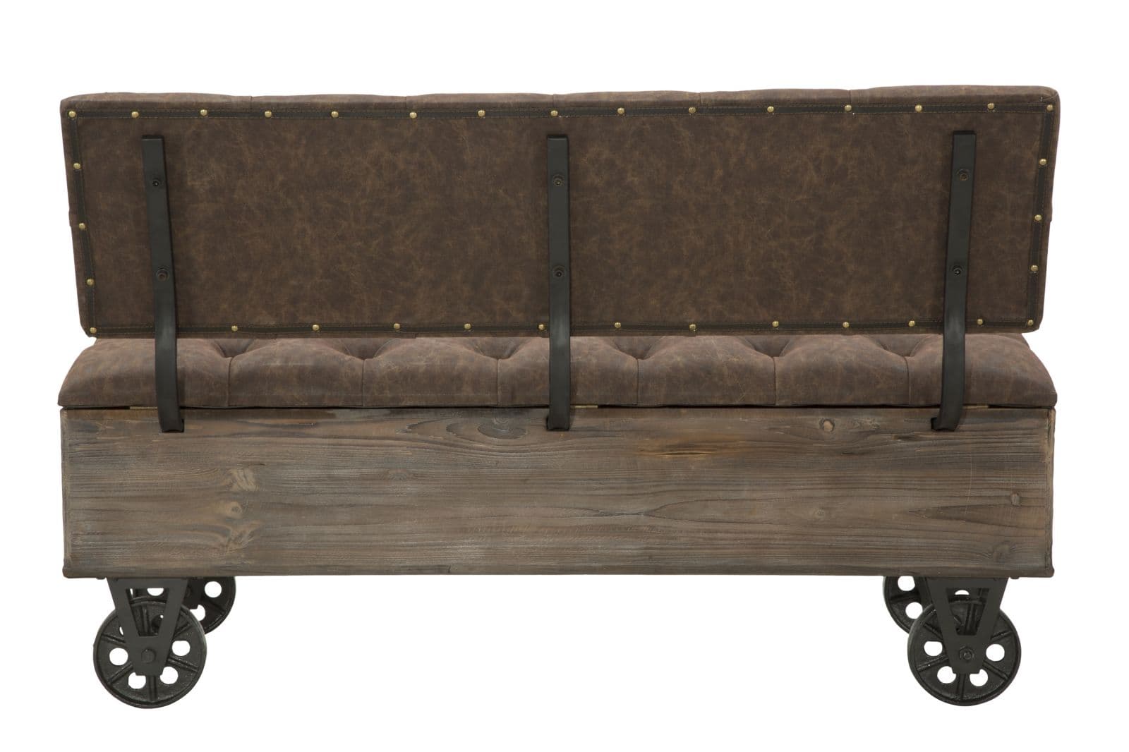 Panca in tessuto con contenitore in legno color marrone per interni in Panche contenitore Decor Space - Altamura, commercioVirtuoso.it