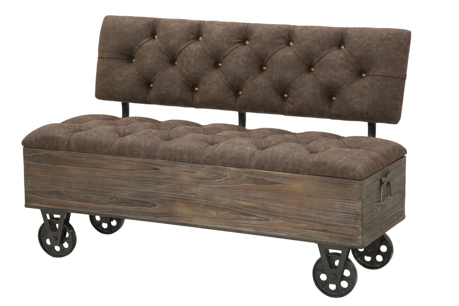 Panca in tessuto con contenitore in legno color marrone per interni in Panche contenitore Decor Space - Altamura, commercioVirtuoso.it