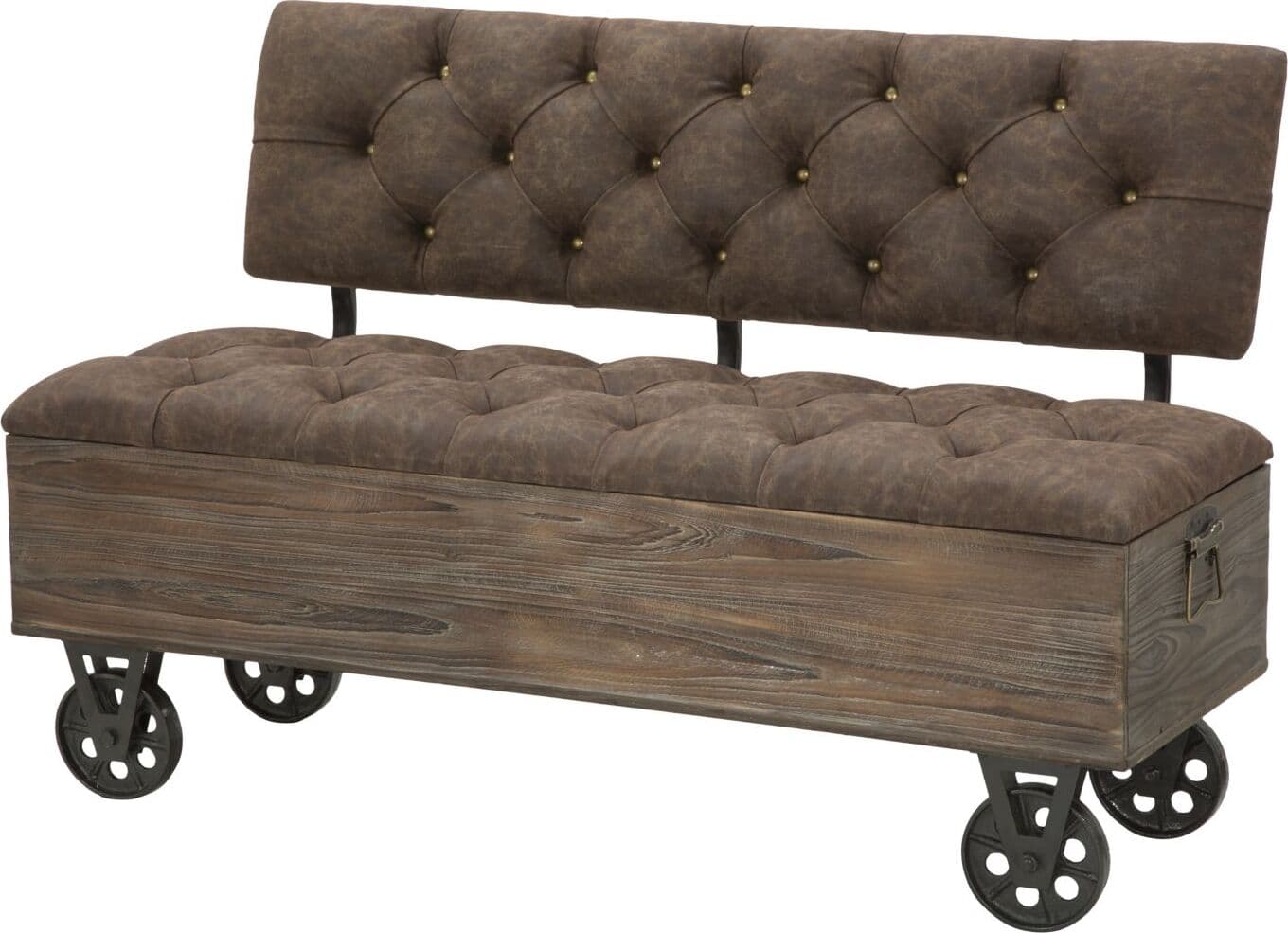 Panca-in-tessuto-con-contenitore-in-legno-color-marrone-per-interni
