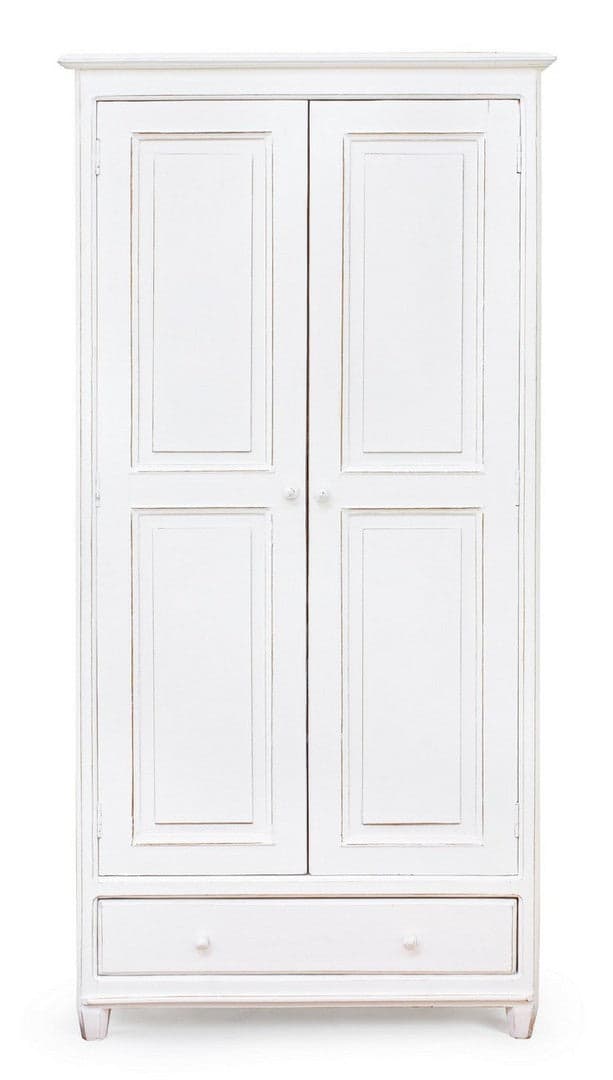 Armadio "Colette" in legno di mango, da 2 ante e 1 cassetto da 90 x 55 x 190 cm in Bauli Decor Space - Altamura, commercioVirtuoso.it