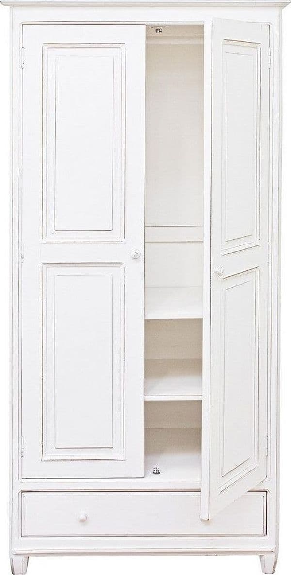 Armadio "Colette" in legno di mango, da 2 ante e 1 cassetto da 90 x 55 x 190 cm in Bauli Decor Space - Altamura, commercioVirtuoso.it