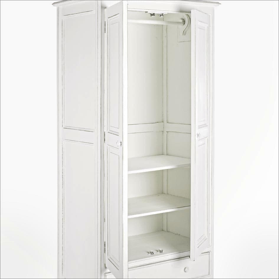 Armadio "Colette" in legno di mango, da 2 ante e 1 cassetto da 90 x 55 x 190 cm in Bauli Decor Space - Altamura, commercioVirtuoso.it