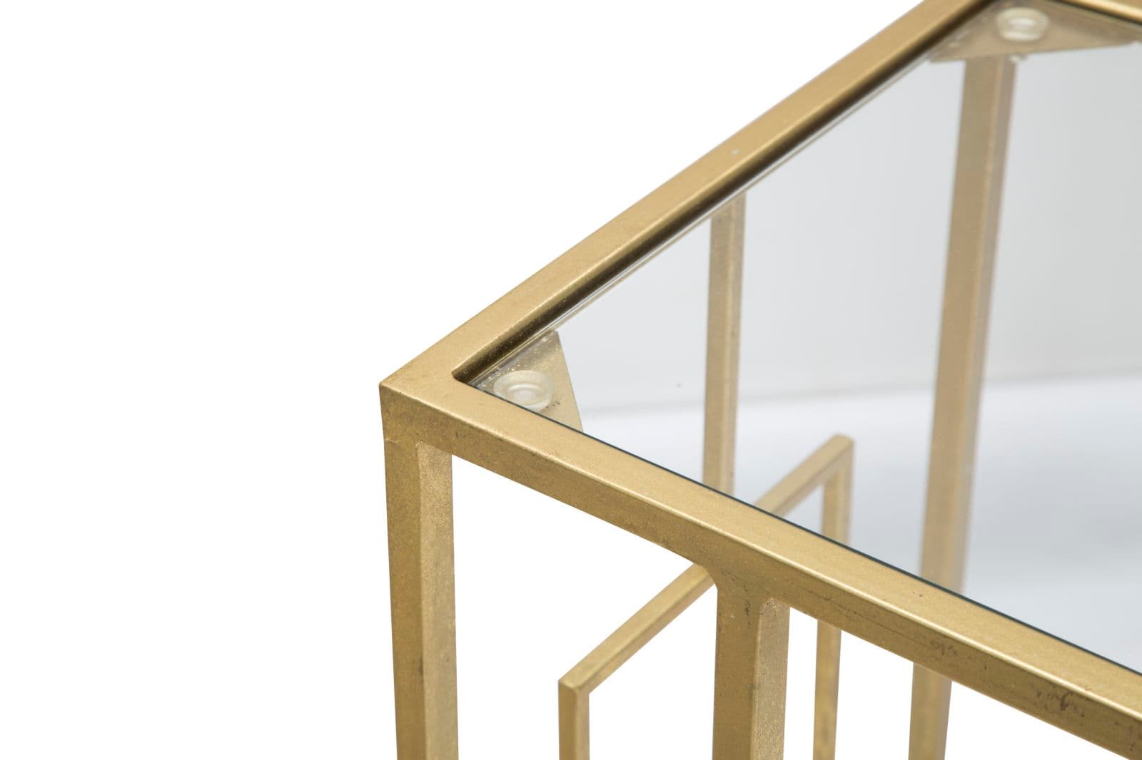 Tavolinetto da divano struttura in metallo color oro e vetro per interni in Console e tavoli da divano Decor Space - Altamura, commercioVirtuoso.it
