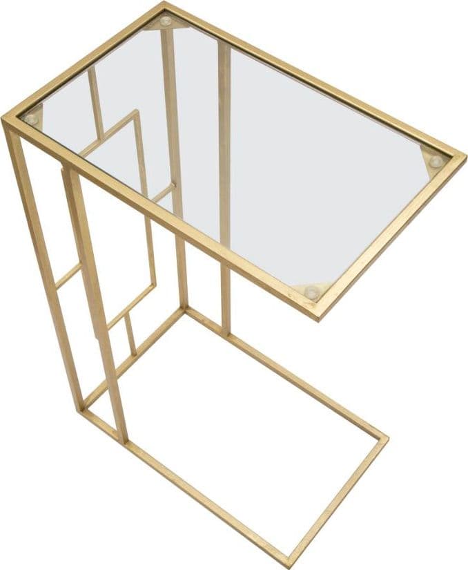 Tavolinetto da divano struttura in metallo color oro e vetro per interni in Console e tavoli da divano Decor Space - Altamura, commercioVirtuoso.it