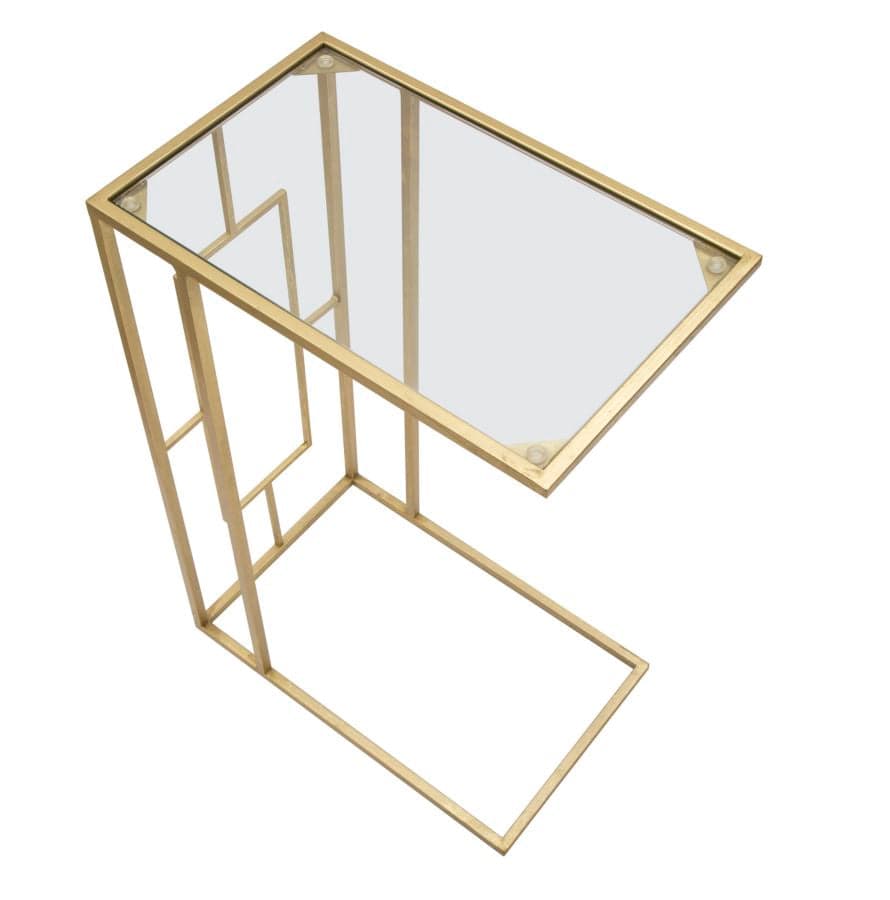 Tavolinetto da divano struttura in metallo color oro e vetro per interni in Console e tavoli da divano Decor Space - Altamura, commercioVirtuoso.it