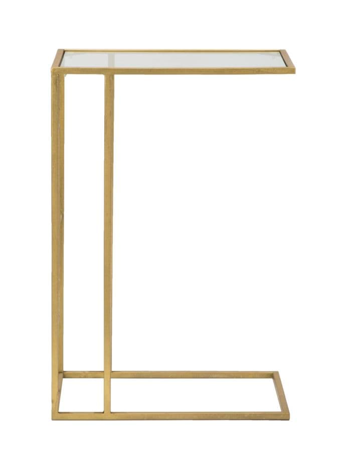 Tavolinetto da divano struttura in metallo color oro e vetro per interni in Console e tavoli da divano Decor Space - Altamura, commercioVirtuoso.it