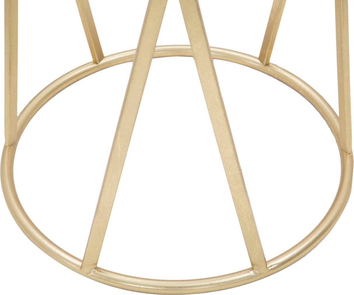 Tavolino porta telefono rotondo struttura in ferro color oro e vetro per interni in Console e tavoli da divano Decor Space - Altamura, commercioVirtuoso.it