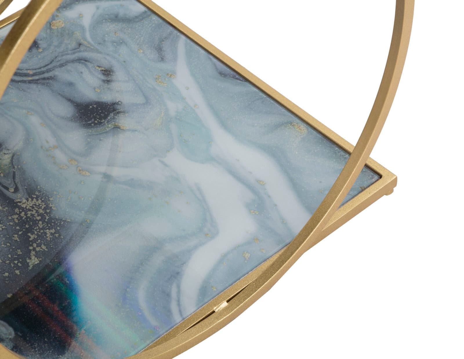 Tavolinetto struttura in metallo color oro e ripiani in vetro marmo per interni in Console e tavoli da divano Decor Space - Altamura, commercioVirtuoso.it