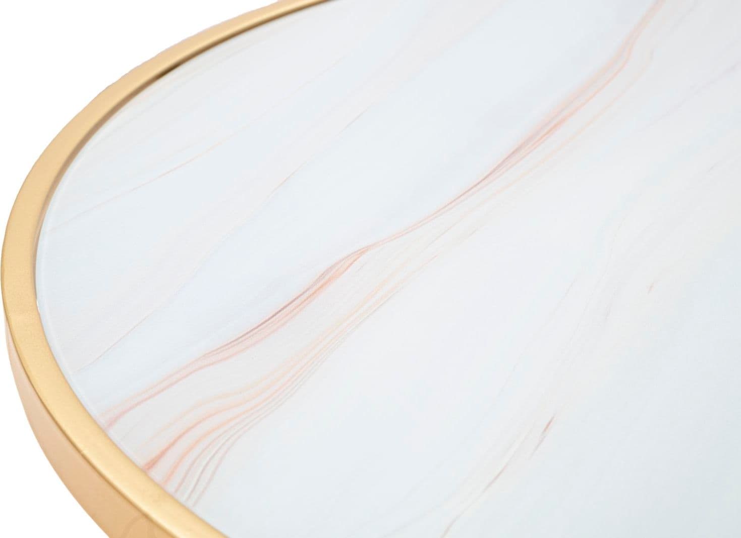 Tavolinetto tondo struttura in metallo color oro ripiano in vetro per interni in Console e tavoli da divano Decor Space - Altamura, commercioVirtuoso.it