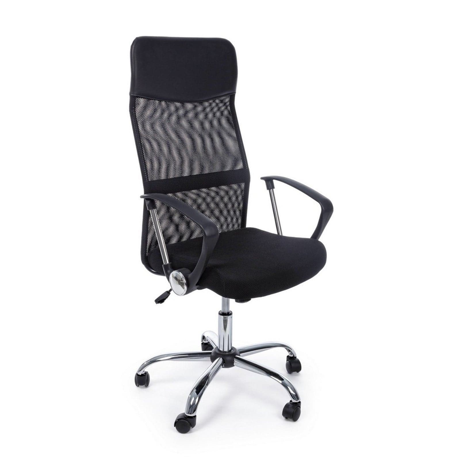 Sedia "Dakar" da ufficio ergonomica con braccioli in acciaio cromato, altezza regolabile in Poltrone Decor Space - Altamura, commercioVirtuoso.it