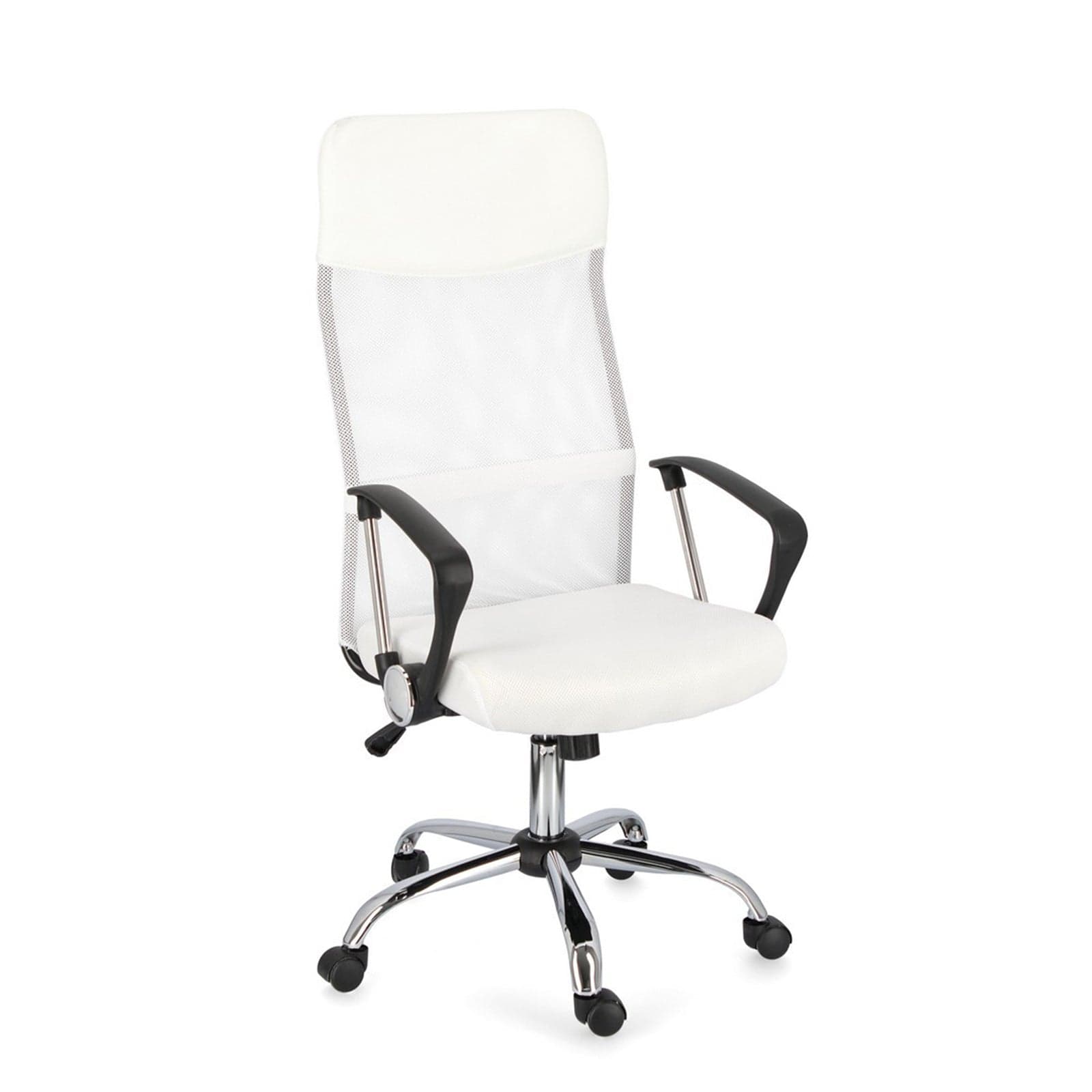 Sedia "Dakar" da ufficio ergonomica con braccioli in acciaio cromato, altezza regolabile in Poltrone Decor Space - Altamura, commercioVirtuoso.it