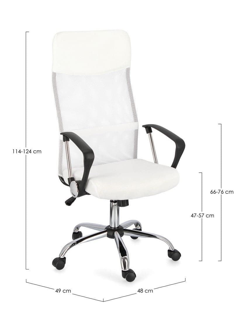 Sedia "Dakar" da ufficio ergonomica con braccioli in acciaio cromato, altezza regolabile in Poltrone Decor Space - Altamura, commercioVirtuoso.it