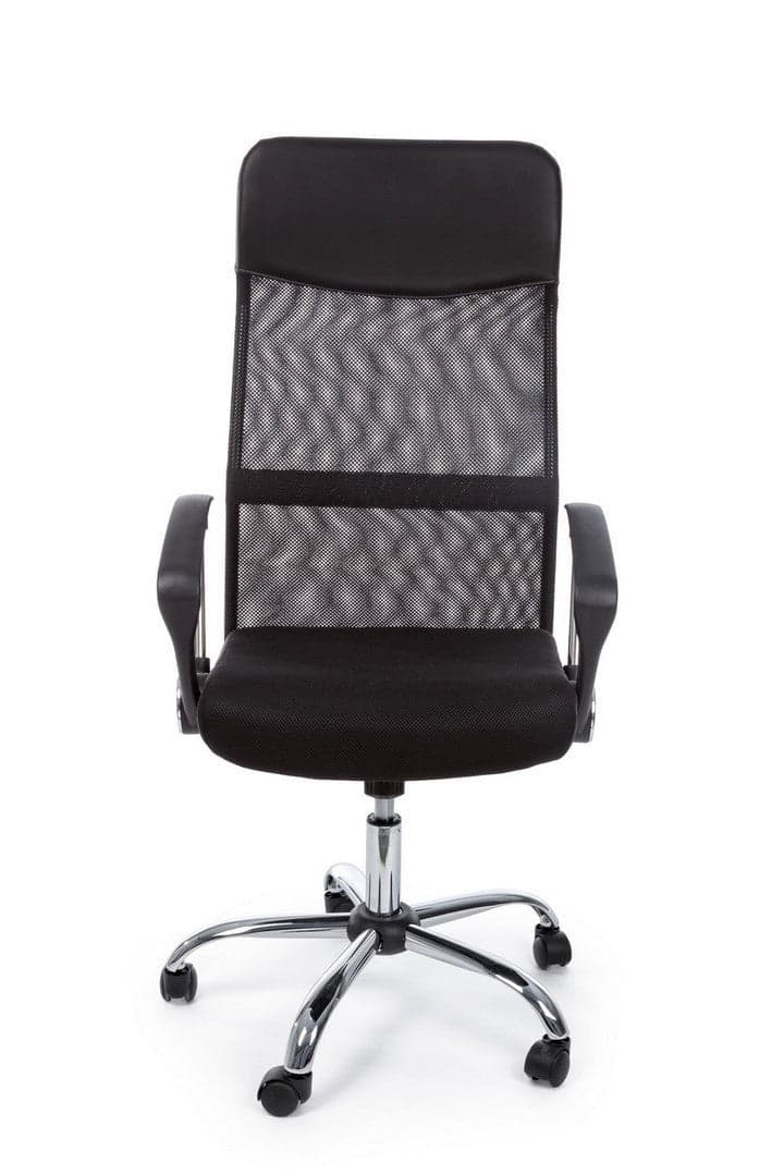 Sedia "Dakar" da ufficio ergonomica con braccioli in acciaio cromato, altezza regolabile in Poltrone Decor Space - Altamura, commercioVirtuoso.it