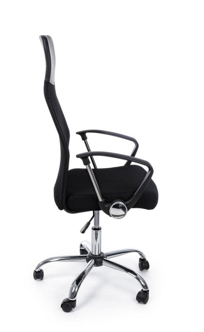 Sedia "Dakar" da ufficio ergonomica con braccioli in acciaio cromato, altezza regolabile in Poltrone Decor Space - Altamura, commercioVirtuoso.it