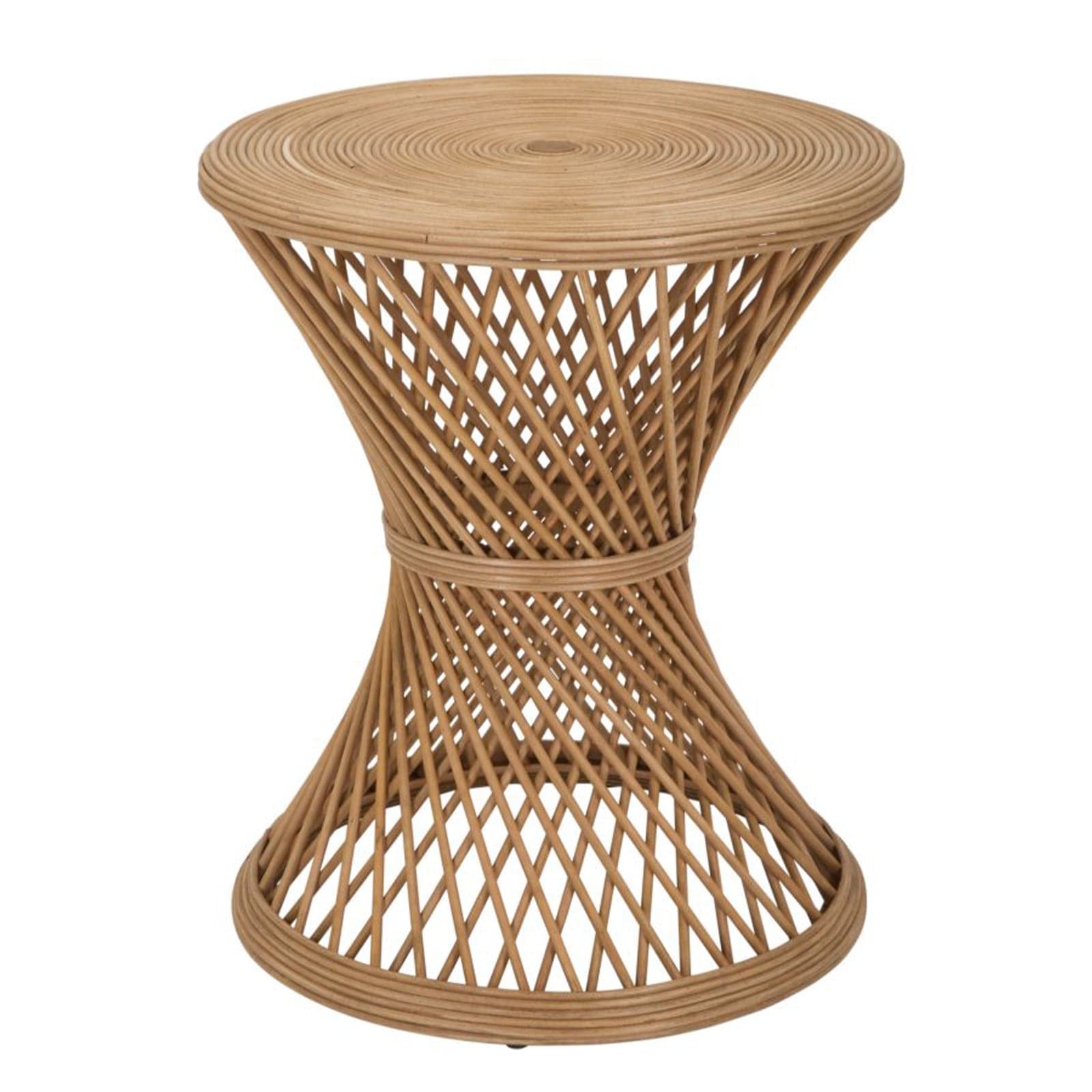 Tavolinetto rotondo struttura in rattan per interni in Console e tavoli da divano Decor Space - Altamura, commercioVirtuoso.it