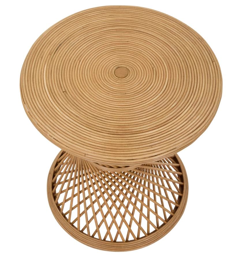 Tavolinetto rotondo struttura in rattan per interni in Console e tavoli da divano Decor Space - Altamura, commercioVirtuoso.it