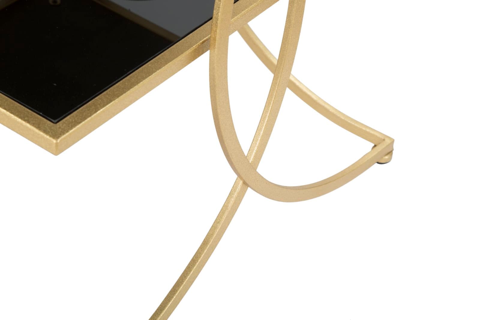 Tavolinetto struttura in metallo doppio ripiano in vetro nero per interni in Console e tavoli da divano Decor Space - Altamura, commercioVirtuoso.it