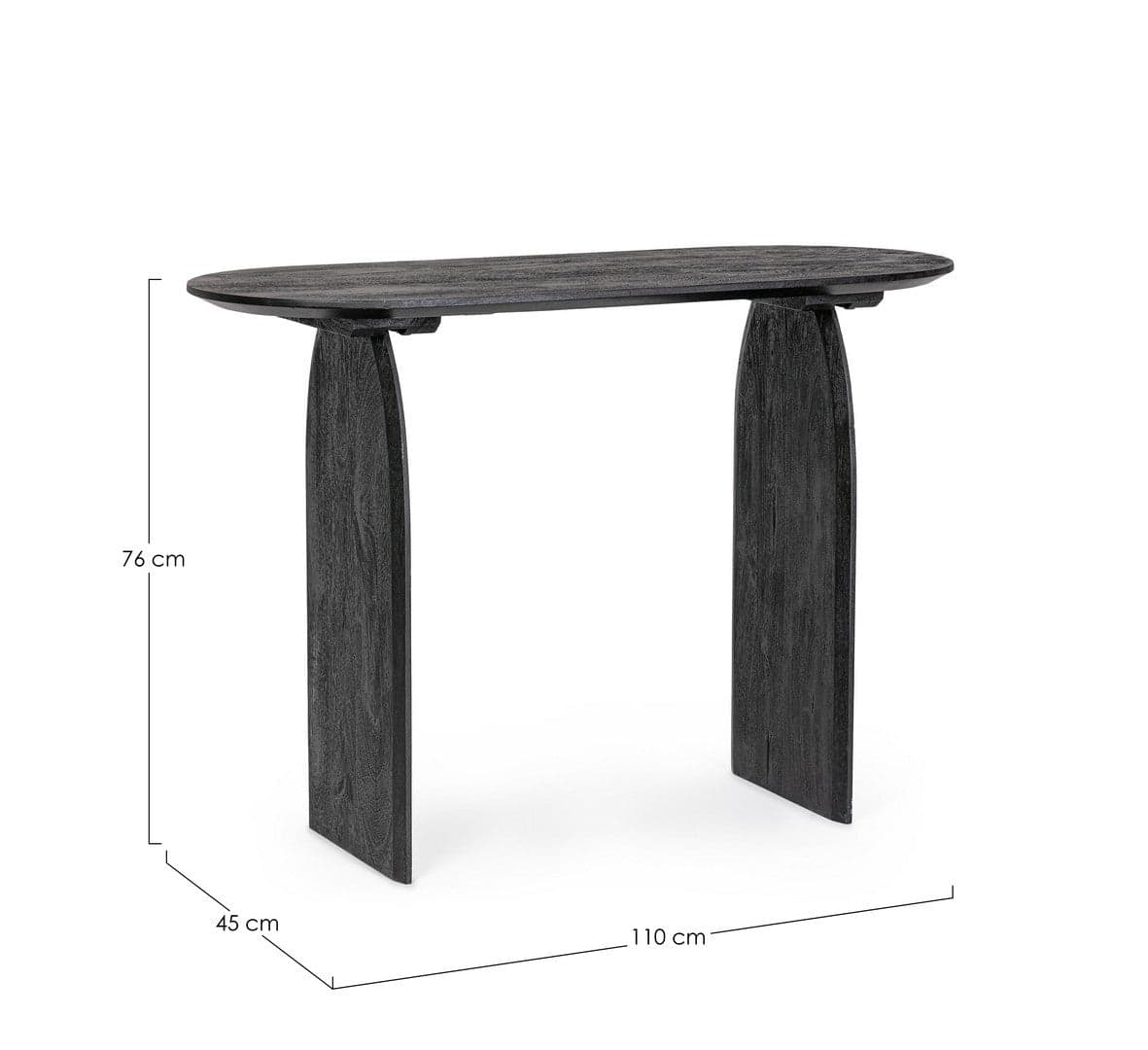 Consolle "Monterrey" con struttura in legno di mango, colore nero, 110 x 45 x 76h cm in Credenze Decor Space - Altamura, commercioVirtuoso.it