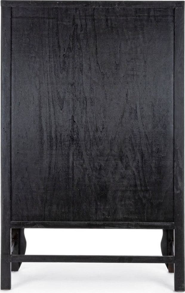 Armadio con ripiani Jinan nero, con struttura in legno di olmo, 108 x 48 x 174 cm in Bauli Decor Space - Altamura, commercioVirtuoso.it