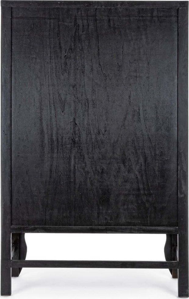 Armadio-con-ripiani-Jinan-nero,-con-struttura-in-legno-di-olmo,-108-x-48-x-174-cm