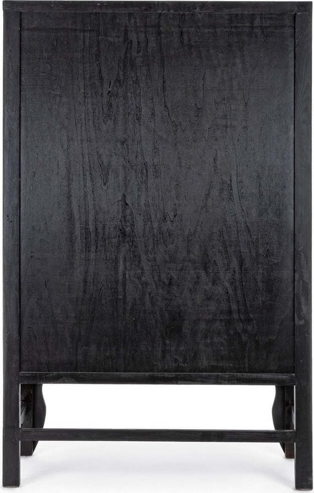 Armadio-con-ripiani-Jinan-nero,-con-struttura-in-legno-di-olmo,-108-x-48-x-174-cm