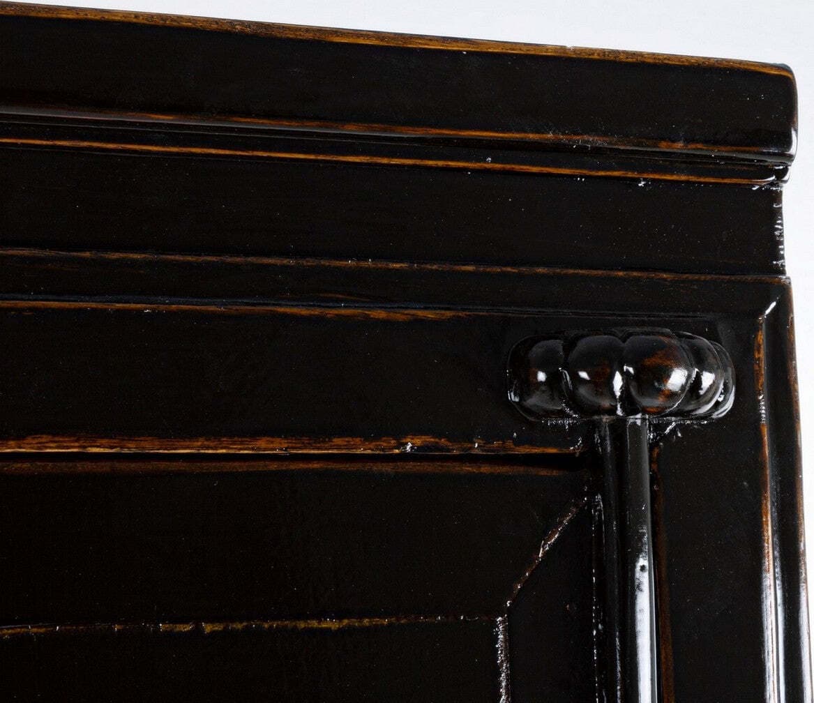 Armadio-con-ripiani-Jinan-nero,-con-struttura-in-legno-di-olmo,-108-x-48-x-174-cm