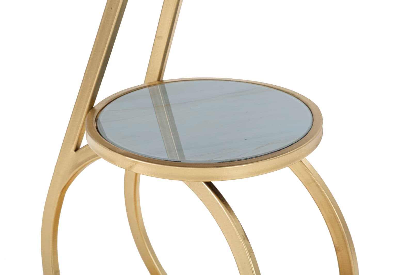 Tavolinetto double "Ring" tondo in metallo color oro ripiano in vetro per interni in Console e tavoli da divano Decor Space - Altamura, commercioVirtuoso.it