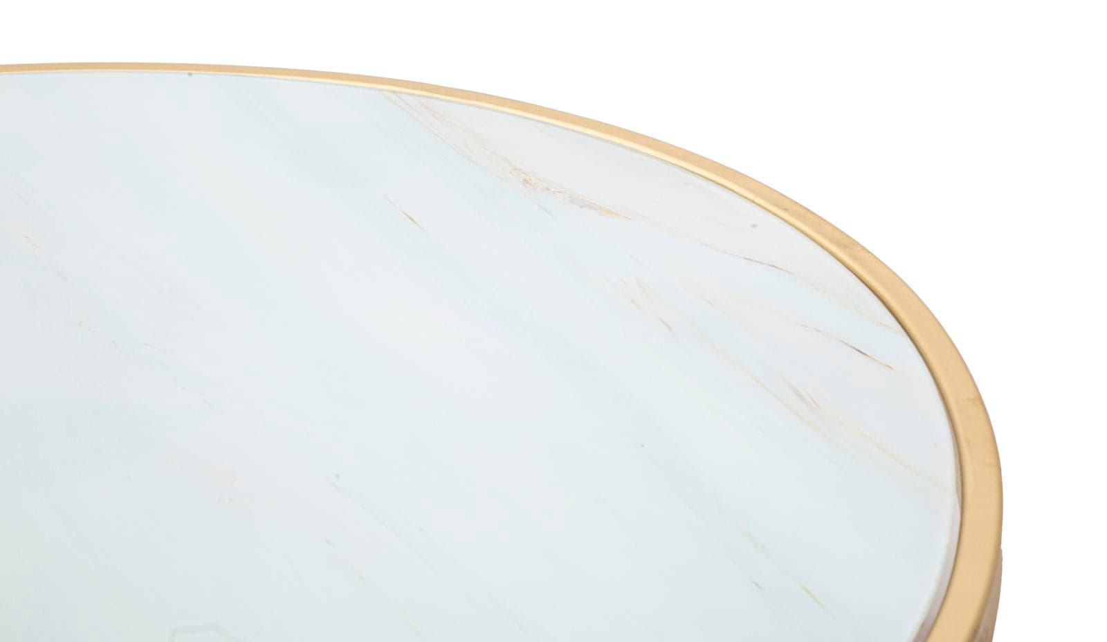 Tavolinetto double "Ring" tondo in metallo color oro ripiano in vetro per interni in Console e tavoli da divano Decor Space - Altamura, commercioVirtuoso.it