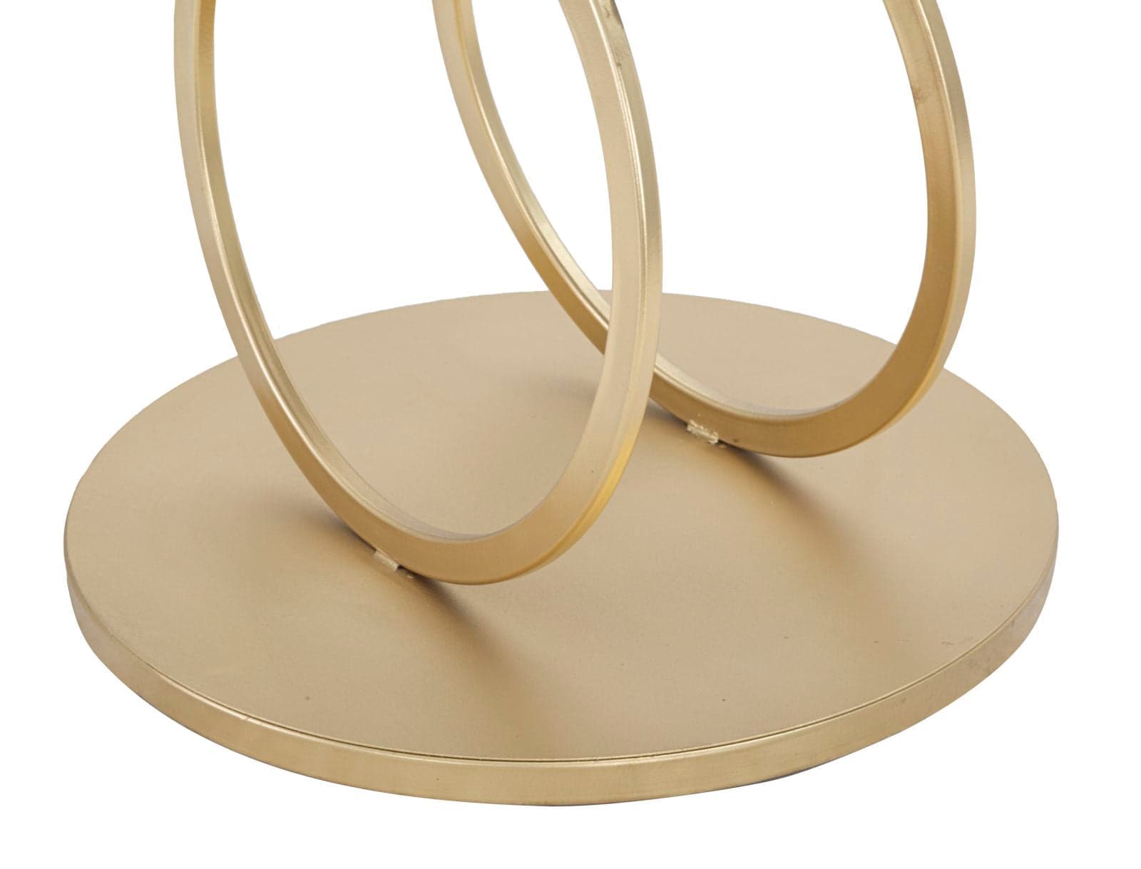 Tavolinetto double "Ring" tondo in metallo color oro ripiano in vetro per interni in Console e tavoli da divano Decor Space - Altamura, commercioVirtuoso.it