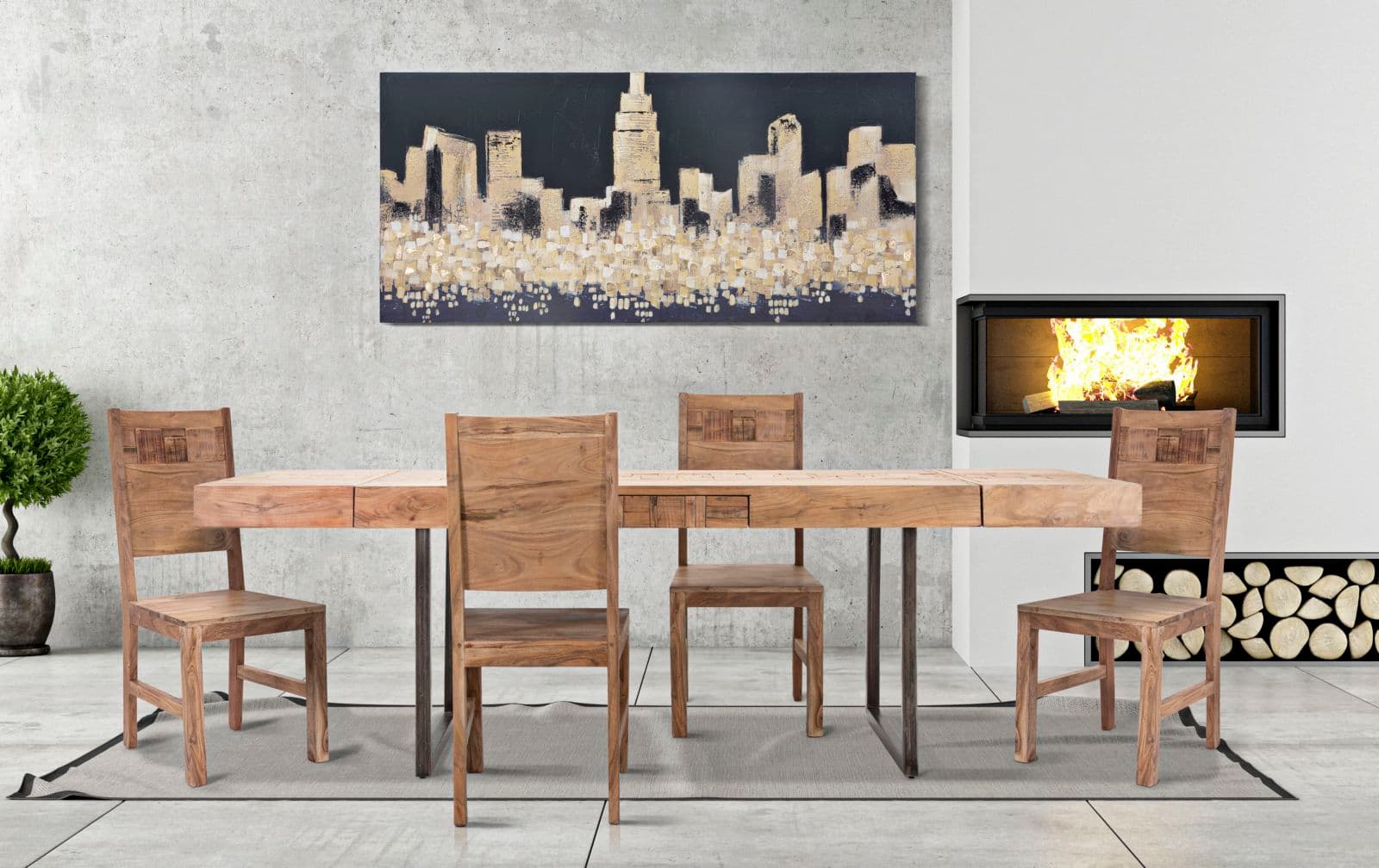 Tavolo "Mumbai" allungabile in legno di acacia per cucina e soggiorno 160/240 x 90 cm in Tavoli da sala da pranzo Decor Space - Altamura, commercioVirtuoso.it