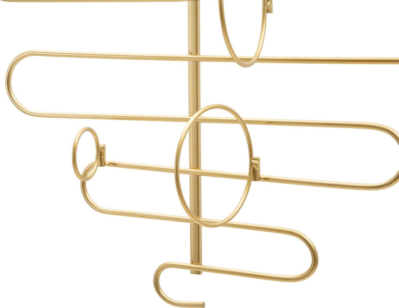 Portabottiglie da parete struttura in metallo color oro con 4 ripiani per interni in Soprammobili Decor Space - Altamura, commercioVirtuoso.it